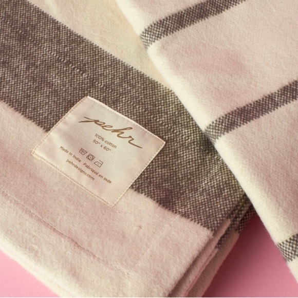 New in plastic pehr design muskoka charcoal stripe throw cotton popsugar colab - Picture 3 of 3
